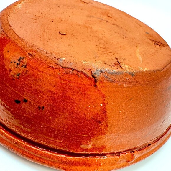 Portuguese Pottery Clay Terracotta Mini Blue Floral Olive Dish Hand-painted - Picture 7 of 8